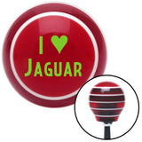 Green I 3 JAGUAR Red Stripe Shift Knob with M16 x 15 Insert