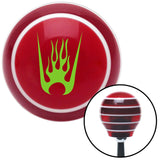 Green Flames in a Bucket Red Stripe Shift Knob with M16 x 15 Insert