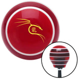 Yellow Dragon Symbol Red Stripe Shift Knob with M16 x 15 Insert