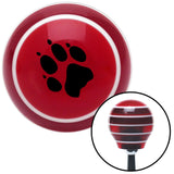 Black Paw Print  Red Stripe Shift Knob with M16 x 15 Insert