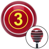 Yellow Ball 3 Red Stripe Shift Knob with M16 x 15 Insert