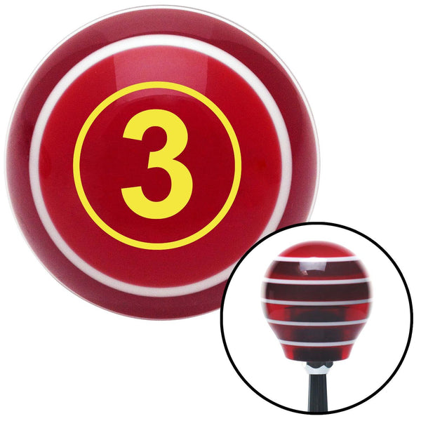 Yellow Ball 3 Red Stripe Shift Knob with M16 x 15 Insert