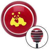 Yellow Panda Bear Red Stripe Shift Knob with M16 x 15 Insert