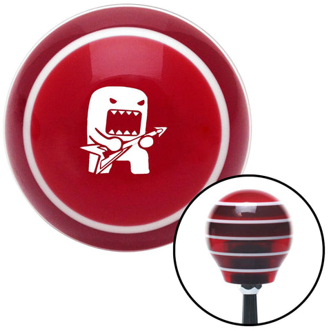 White Domo Jammin Red Stripe Shift Knob with M16 x 15 Insert
