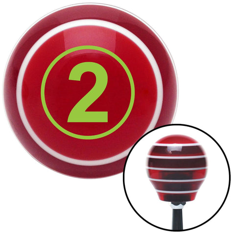 Green Ball 2 Red Stripe Shift Knob with M16 x 15 Insert