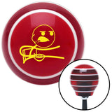 Yellow Cereal Guy Red Stripe Shift Knob with M16 x 15 Insert