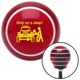 Yellow Only On A Jeep Red Stripe Shift Knob with M16 x 15 Insert