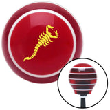 Yellow Small Scorpion Red Stripe Shift Knob with M16 x 15 Insert