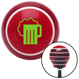 Green Foaming Mug Red Stripe Shift Knob with M16 x 15 Insert