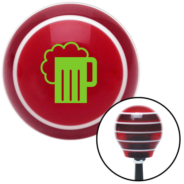 Green Foaming Mug Red Stripe Shift Knob with M16 x 15 Insert