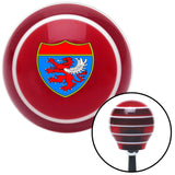 Lion Shield Red Stripe Shift Knob with M16 x 15 Insert