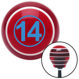 Blue Ball 14 Red Stripe Shift Knob with M16 x 15 Insert