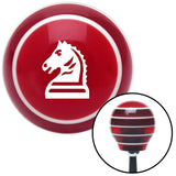 White Knight Horse Red Stripe Shift Knob with M16 x 15 Insert