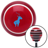 Blue Deer Red Stripe Shift Knob with M16 x 15 Insert