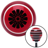 Black Hawaiian Flower 1 Red Stripe Shift Knob with M16 x 15 Insert