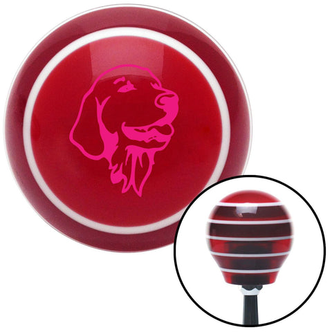 Pink Golden Retriever Red Stripe Shift Knob with M16 x 15 Insert