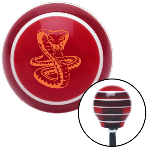 Orange Cobra Red Stripe Shift Knob with M16 x 15 Insert