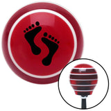 Black Foot Prints Red Stripe Shift Knob with M16 x 15 Insert