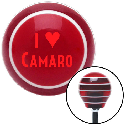 Red I 3 CAMARO Red Stripe Shift Knob with M16 x 15 Insert