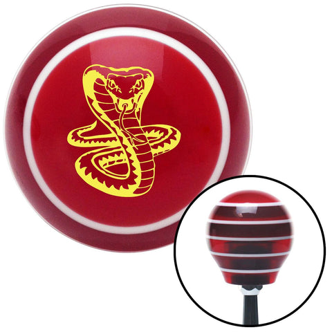 Yellow Cobra Red Stripe Shift Knob with M16 x 15 Insert