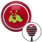 Green Panda Bear Red Stripe Shift Knob with M16 x 15 Insert