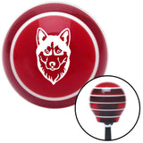 White Husky Red Stripe Shift Knob with M16 x 15 Insert
