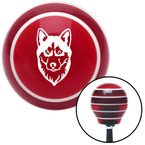 White Husky Red Stripe Shift Knob with M16 x 15 Insert