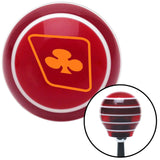 Orange Clubs on a Card Red Stripe Shift Knob with M16 x 15 Insert