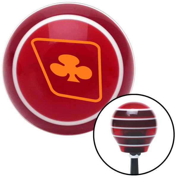 Orange Clubs on a Card Red Stripe Shift Knob with M16 x 15 Insert