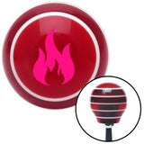 Pink Flames Red Stripe Shift Knob with M16 x 15 Insert