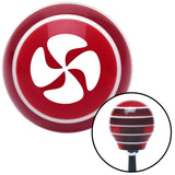 White Swirling Fan Red Stripe Shift Knob with M16 x 15 Insert