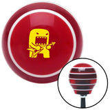 Yellow Domo Jammin Red Stripe Shift Knob with M16 x 15 Insert