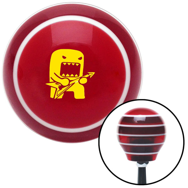 Yellow Domo Jammin Red Stripe Shift Knob with M16 x 15 Insert
