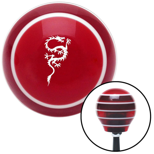 White S Shaped Dragon  Red Stripe Shift Knob with M16 x 15 Insert