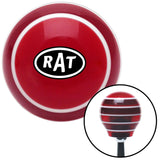 Rat Black and White Red Stripe Shift Knob with M16 x 15 Insert