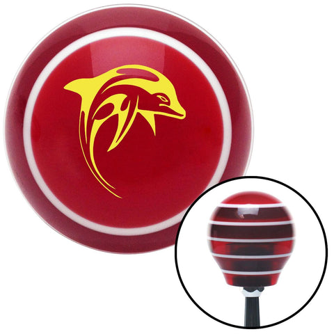 Yellow Dolphin Red Stripe Shift Knob with M16 x 15 Insert