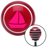 Pink Sail Boat 2 Red Stripe Shift Knob with M16 x 15 Insert