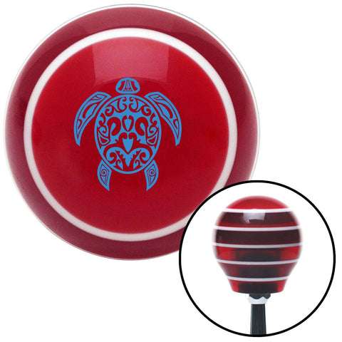 Blue Turtle Red Stripe Shift Knob with M16 x 15 Insert