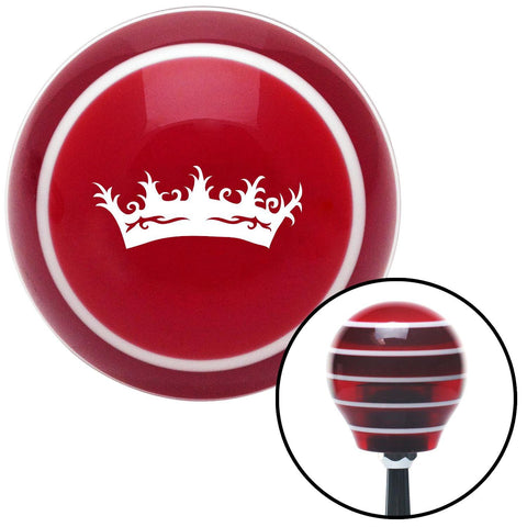 White Prince Crown Red Stripe Shift Knob with M16 x 15 Insert