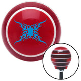 Blue Super Large Tribal Flames Red Stripe Shift Knob with M16 x 15 Insert
