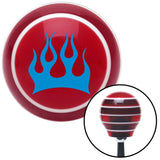 Blue Crescent Flames Red Stripe Shift Knob with M16 x 15 Insert