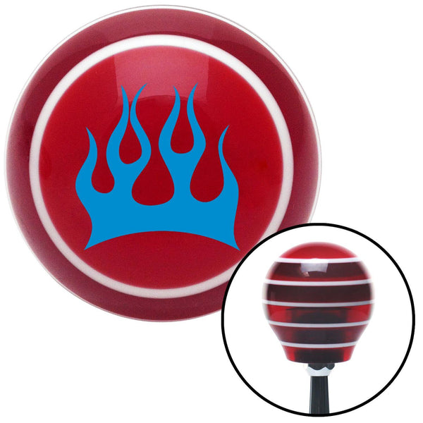 Blue Crescent Flames Red Stripe Shift Knob with M16 x 15 Insert