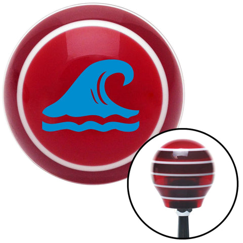Blue Hawaiian Waves 2 Red Stripe Shift Knob with M16 x 15 Insert