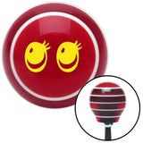 Yellow Cute Eyes Red Stripe Shift Knob with M16 x 15 Insert