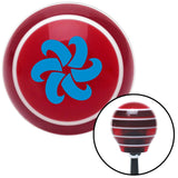 Blue Fan Blades Spinning Red Stripe Shift Knob with M16 x 15 Insert