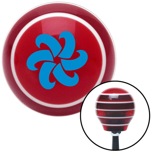 Blue Fan Blades Spinning Red Stripe Shift Knob with M16 x 15 Insert
