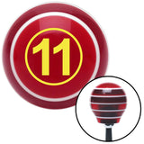 Yellow Ball 11 Red Stripe Shift Knob with M16 x 15 Insert