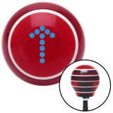 Blue Dotted Directional Arrow Up Red Stripe Shift Knob with M16 x 15 Insert