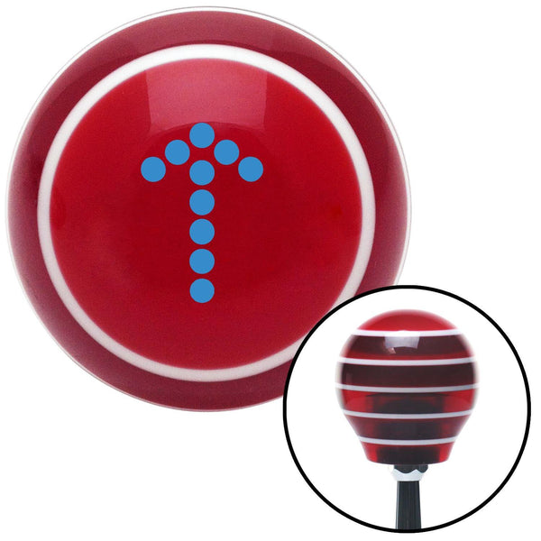 Blue Dotted Directional Arrow Up Red Stripe Shift Knob with M16 x 15 Insert