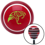Green Snake Profile Red Stripe Shift Knob with M16 x 15 Insert
